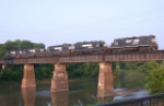 Classic power heading North across the Ocmulgee River